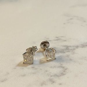 1 ct princess cut diamond earrings